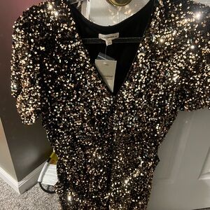 Sequin V-Neck Dress